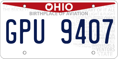 OH license plate GPU9407
