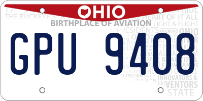 OH license plate GPU9408