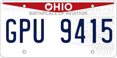 OH license plate GPU9415