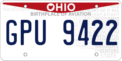 OH license plate GPU9422