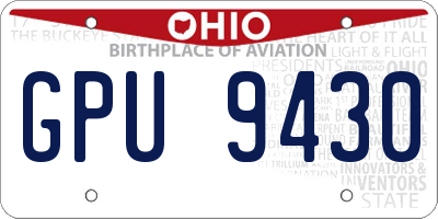 OH license plate GPU9430