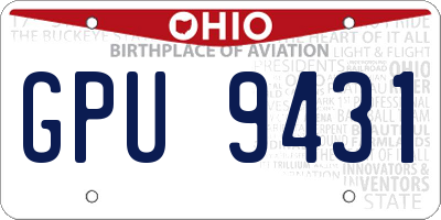 OH license plate GPU9431