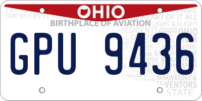 OH license plate GPU9436
