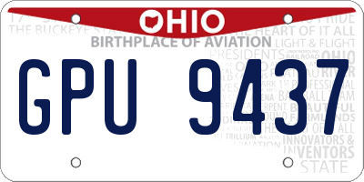 OH license plate GPU9437