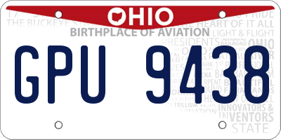 OH license plate GPU9438