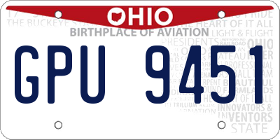 OH license plate GPU9451