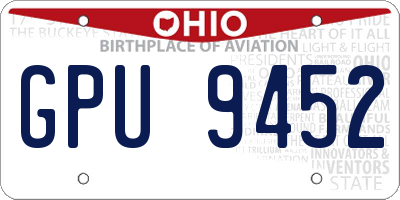 OH license plate GPU9452