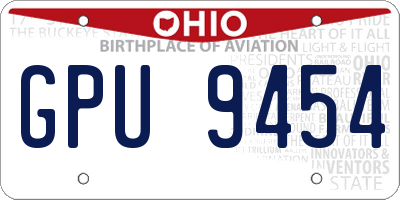 OH license plate GPU9454