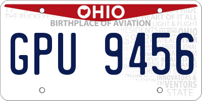 OH license plate GPU9456