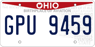 OH license plate GPU9459