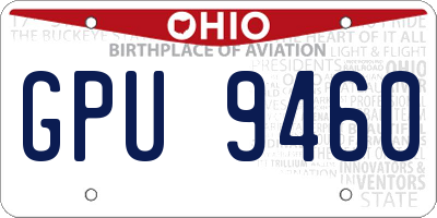 OH license plate GPU9460