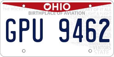 OH license plate GPU9462