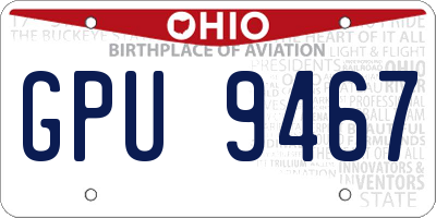 OH license plate GPU9467