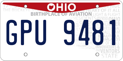 OH license plate GPU9481
