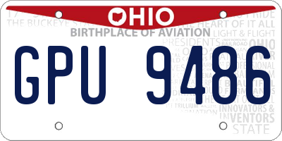 OH license plate GPU9486