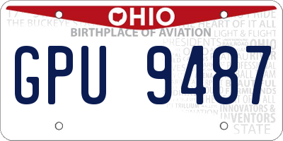 OH license plate GPU9487