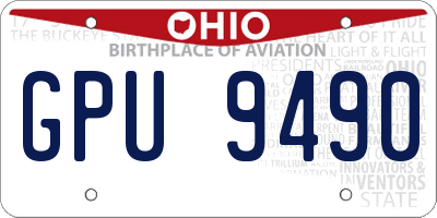 OH license plate GPU9490