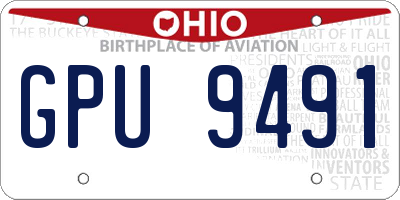 OH license plate GPU9491