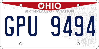 OH license plate GPU9494