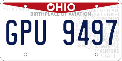OH license plate GPU9497