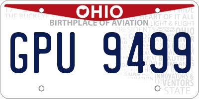 OH license plate GPU9499
