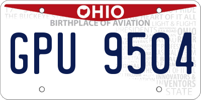 OH license plate GPU9504