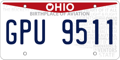 OH license plate GPU9511