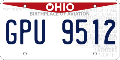 OH license plate GPU9512