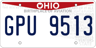 OH license plate GPU9513