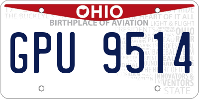 OH license plate GPU9514