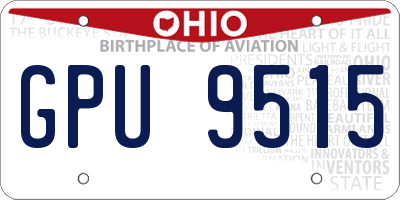 OH license plate GPU9515
