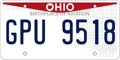 OH license plate GPU9518