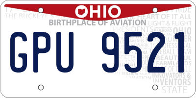 OH license plate GPU9521