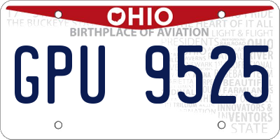 OH license plate GPU9525