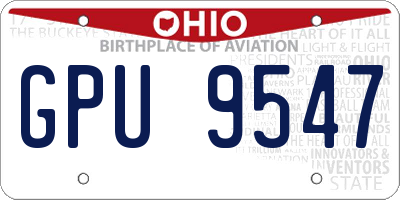 OH license plate GPU9547