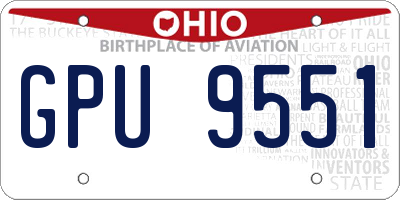 OH license plate GPU9551