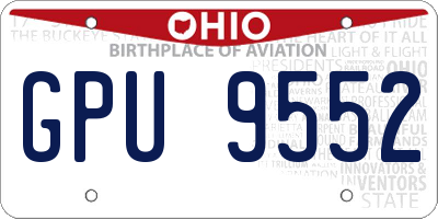 OH license plate GPU9552