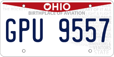 OH license plate GPU9557