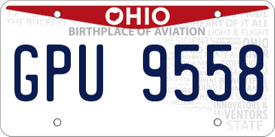 OH license plate GPU9558