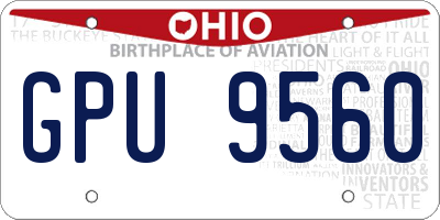 OH license plate GPU9560
