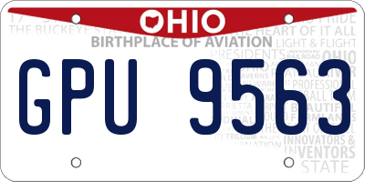 OH license plate GPU9563