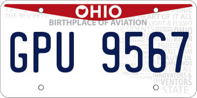 OH license plate GPU9567
