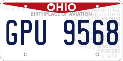 OH license plate GPU9568