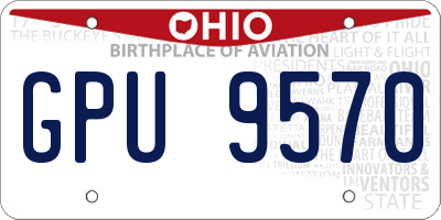OH license plate GPU9570