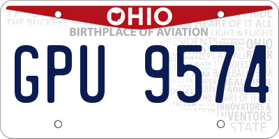 OH license plate GPU9574