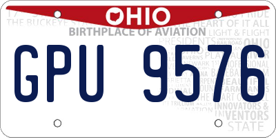 OH license plate GPU9576
