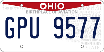 OH license plate GPU9577