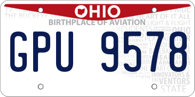 OH license plate GPU9578