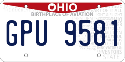 OH license plate GPU9581
