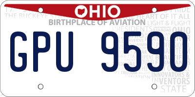 OH license plate GPU9590